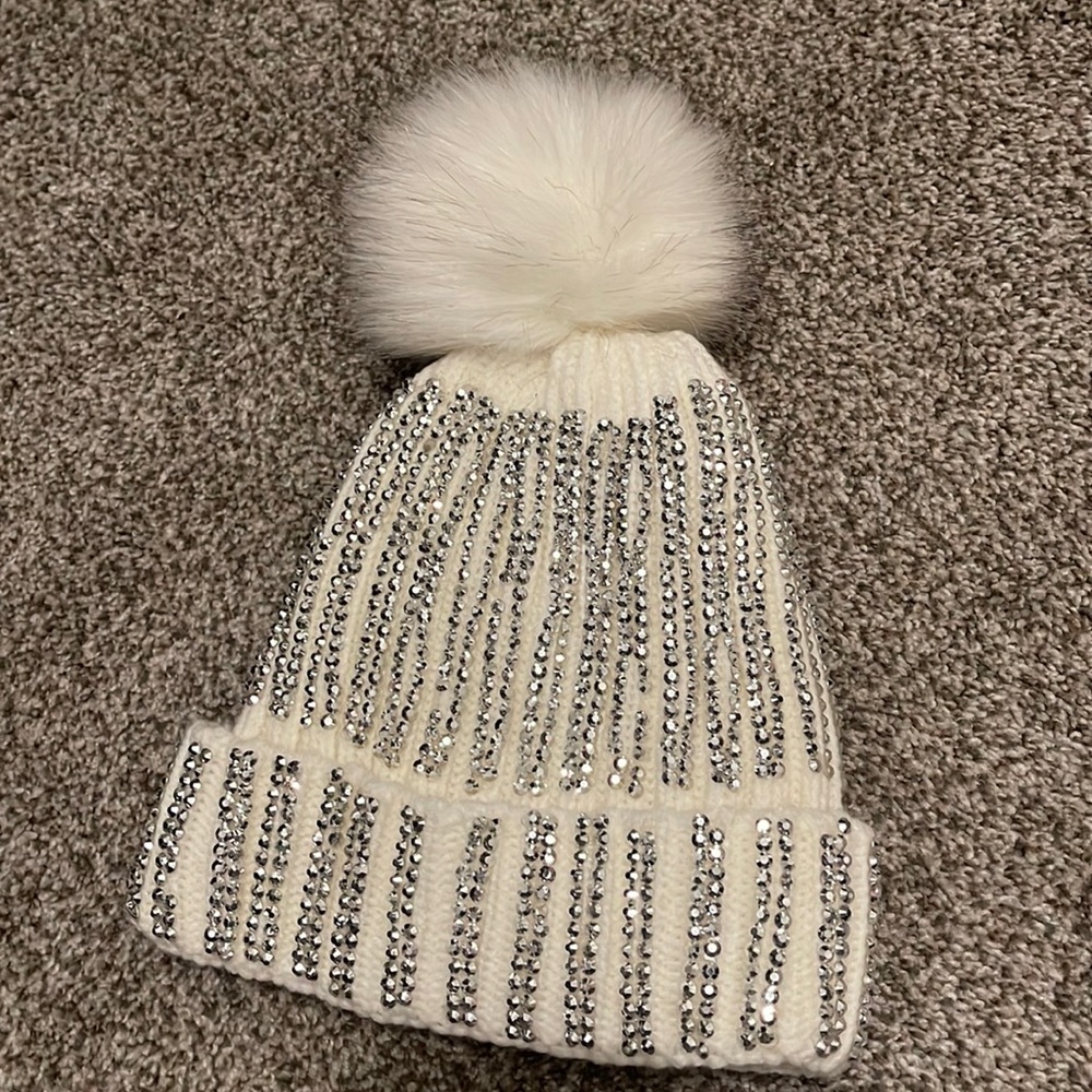 Sparkly winter knitted hat